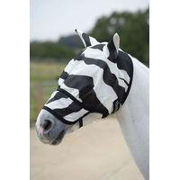 Produktbild von Bucas Buzz-Off Fliegenmaske Extended Nose Insektenschutz Zebra Größe L