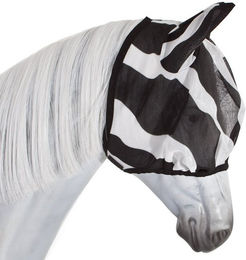 Bucas Buzz-Off Fliegenmaske für Pferde Zebra Muster Schwarz Weiß Größe XS – Bild 1 von 3