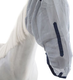 Bucas Buzz-Off Full Face Fliegenmaske für Pferde Blau Silber Grösse XS – Bild 1 von 4