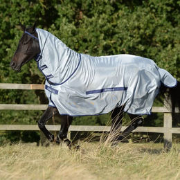 Bucas Buzz-Off Full Neck Fliegendecke für Ponys in Silber – Bild 1 von 3