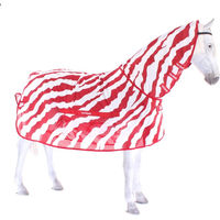Produktbild von Bucas Buzz Off Full Neck Pferdedecke Zebra Rot Weiß