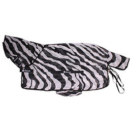 Bucas Buzz-Off Full Neck Pony Insektenschutzdecke Zebra Schwarz Weiß Größe 85 – Bild 1 von 13