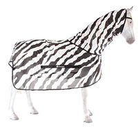 Produktbild von Bucas Buzz-Off Pferdeedecke mit Halsetui Zebra Muster Schwarz Weiß