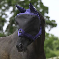 Produktbild von Bucas Buzz-Off Pro Fliegenmaske für Pferde in Blau/Schwarz Grösse L