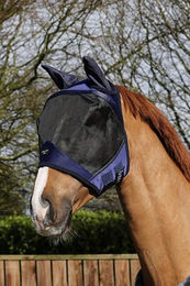 Bucas Buzz-Off Pro Fliegenmaske für Pferde in Blau/Schwarz Größe S – Bild 1 von 3