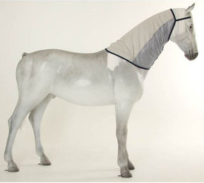 Bucas Buzz-Off Rain Combi Neck Halsteil für Pferde Silber Blau XL – Bild 1 von 3