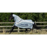 Produktbild von Bucas Buzz-Off Rain & Neck Pferdedecke aus Polyester in Silber/Blau