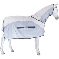 Produktbild von Bucas Buzz-Off Rain & Neck Pferdedecke aus Polyester in Silber/Blau