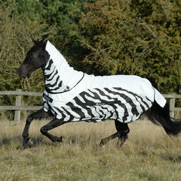 Bucas Buzz-Off Rain Zebra & Neck Fliegendecke für Pferde wasserdicht bunt – Bild 1 von 4