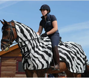 Bucas Buzz-Off Riding Fliegendecke für Pferde mit Zebra Muster Größe 155 – Bild 1 von 8