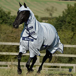 Bucas Buzz-Off X Full Neck Fliegendecke für Pferde in Silber XL – Bild 1 von 2