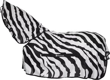Produktbild von Bucas Buzz-Off Zebra Pferdeedecke mit Halsetui in Schwarz-Bunt