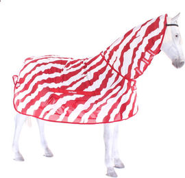 Produktbild von Bucas by HorSeven Buzz-Off Full Neck Pferdedecke Zebra Rot Weiß B-Ware