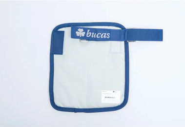 Produktbild von Bucas Click'n Go Panel Brustschutz für Pferde in Blau und Silber