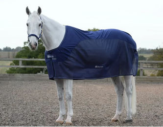 Bucas Competition Cooler Abschwitzdecke für Pferde Navy/Silber Größe 125 – Bild 1 von 6