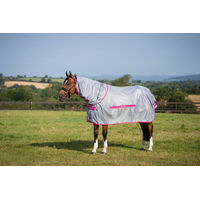 Produktbild von Bucas Fliegendecke Buzz-Off & Neck für Pferde blau/blossom 155 cm