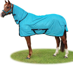 Bucas Freedom Fliegendecke für Pferde Full Neck aus Polyester in Türkis – Bild 1 von 2