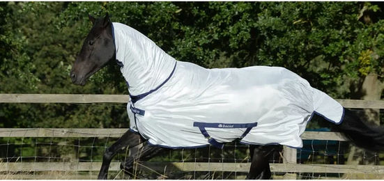 Bucas Freedom Fly Sheet Full Neck Insektenschutzdecke für Ponys in Silber – Bild 1 von 4