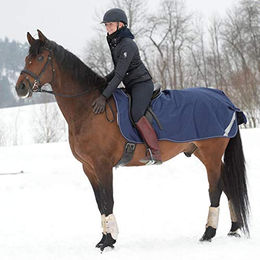 Bucas Freedom Riding Ausreitdecke für Pferde in Navy Blau Größe 135 mit Rip-Stop Material - 50 g – Bild 1 von 5