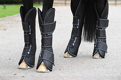 Bucas Freedom Transportgamaschen Schwarz Weiß für Warmblut aus Polyester 4er-Set – Bild 1 von 8