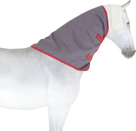 Produktbild von Bucas Irish Turnout Combi Neck Pferdedecke mit Halsteil in Grau und Rot Größe XS