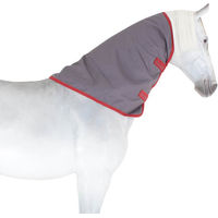 Produktbild von Bucas Irish Turnout Combi Neck Pferdedecke mit Halsteil in Grau und Rot Größe XS