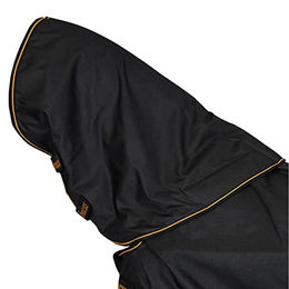 Bucas Irish Turnout Combi Neck Pferdedecke mit Halsteil Schwarz Gold Größe S – Bild 1 von 8