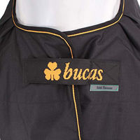 Produktbild von Bucas Irish Turnout Light Pferdedecke mit Halsstück schwarz-gold 145 cm 50g