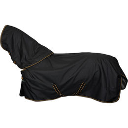 Bucas Irish Turnout Light Pferdedecke mit Halsteil 50g Schwarz Gold Größe 155 – Bild 1 von 9
