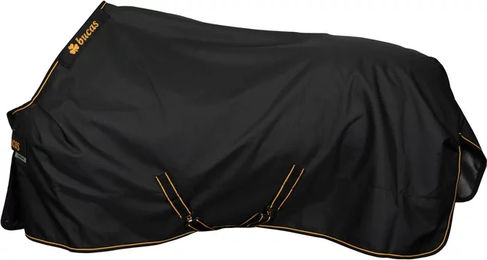 Bucas Irish Turnout Light Weidedecke für Pferde wasserdicht und atmungsaktiv Schwarz Gold 165 cm 50g – Bild 1 von 4