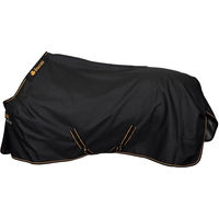 Produktbild von Bucas Irish Turnout Weidedecke für Pferde mit Neck Set in Schwarz/Gold 145 cm 150g