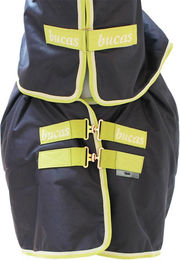 Bucas Oasis Turnout 100g Winterdecke für Pferde mit Halsteil in Dunkelgrau/Grün Größe 135 - 1 Stk. – Bild 1 von 8