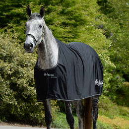 Produktbild von Bucas Prize Cooler Pferdedecke aus Polyester in Schwarz-Silber mit Bucas Logo