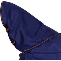 Produktbild von Bucas Recuptex Therapy Turnout Combi Neck Pferdedecke mit Magnetfeldtherapie Navy Orange Größe S