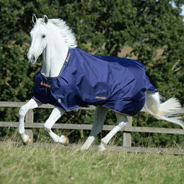 Bucas Recuptex Therapy Turnout Light Pferdedecke mit Keramik 50g Navy/Orange Größe 145 – Bild 1 von 9