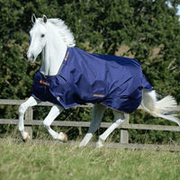 Produktbild von Bucas Recuptex Therapy Turnout Light Pferdedecke mit Keramik 50g Navy/Orange Größe 145