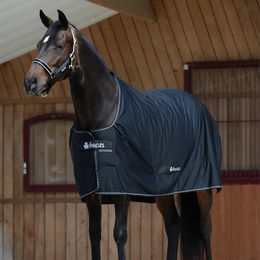 Bucas Shamrock Power Full Neck Cooler Rug Pferdedecke Schwarz Silber 140cm – Bild 1 von 3