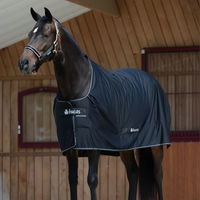 Produktbild von Bucas Shamrock Power Full Neck Übergangsdecke für Pferde Schwarz Silber 155 cm
