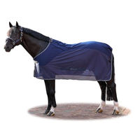 Produktbild von Bucas Show-Line Competition Fleece-Decke für Pferde Navy/Grau 125