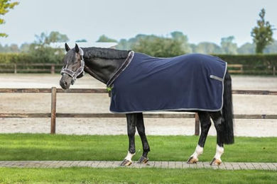 Bucas Show-Line Fleece Decke für Pferde Navy/Grey Größe 145 - 400 g – Bild 1 von 3