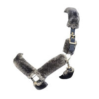 Produktbild von Bucas Show-Line Full Fur Halfter für Pferde mit Plüschbeschlag in Navy/Grau XL