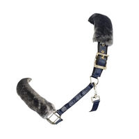 Produktbild von Bucas Show-Line Halfter für Pferde mit Plüschbeschlag in Navy/Grau Größe Pony