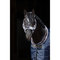 Produktbild von Bucas Show-Line Pferdehalfter aus Kunstleder in Navy/Grau Größe Cob