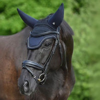 Produktbild von Bucas Show-Line Soundless Fly Bonnet Pferdeglocken in Blau oder Grau Größe L
