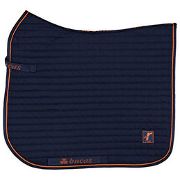 Bucas Therapy Dressur Schabracke aus Edelstahl in Blau und Orange – Bild 1 von 5