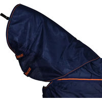Produktbild von Bucas Therapy Mesh Halsdecke für Pferde in Blau und Orange Größe M