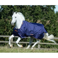 Produktbild von Bucas Therapy Turnout Light Big Neck Pferdedecke aus Nylon in Blau und Orange