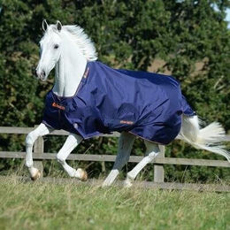 Bucas Therapy Turnout Pferdedecke Navy/Orange Größe 140 - 300 g – Bild 1 von 7