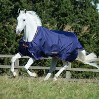 Produktbild von Bucas Therapy Turnout Pferdedecke Navy/Orange Größe 140 - 300 g