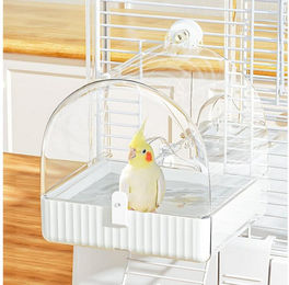 BUCATSTATE Transparentes 3-in-1 Vogelbad und Vogeltränke aus Kunststoff für Wellensittiche und Unzertrennliche – Bild 1 von 3
